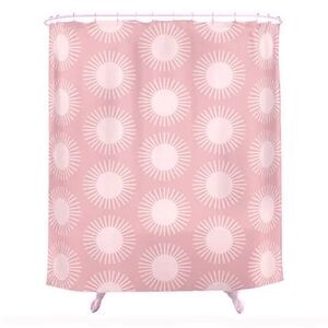 NWOT Society6 Pink Soleil Sun Pattern Designer Shower Curtain 69" x 72"